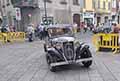 Lancia Augusta del 1934 con equipaggio Corrado LO PRESTO e Marco MATTIOLI alle Mille Miglia 2021, slilata a Reggio Emilia con il numero di gara 82